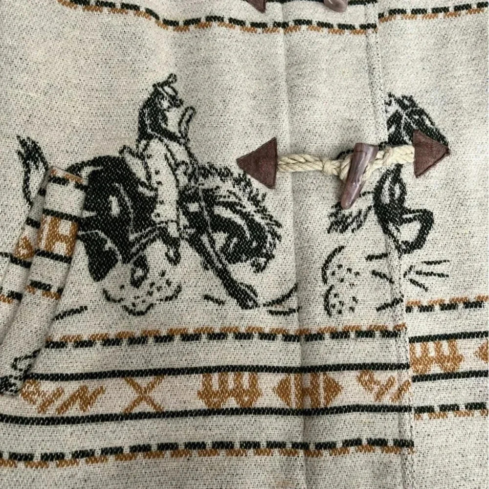 SOLD[M]Vintage Dalmys Wool Blend Western Rodeo Pattern Men Insulated Pea Coat - Picture 8 of 12